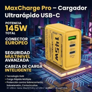 MaxCharge Pro – Cargador Ultrarápido USB-C