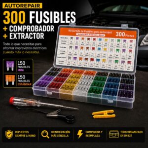 AutoRepair: Kit Profesional de 300 Fusibles